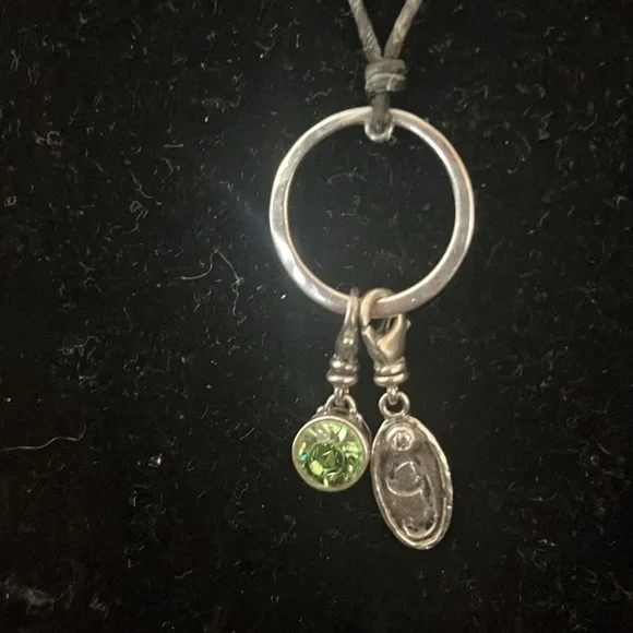 Silpada Jewelry Silpada Charm Necklace Letter G And Green